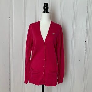 LACOSTE Fuchsia pink cardigan